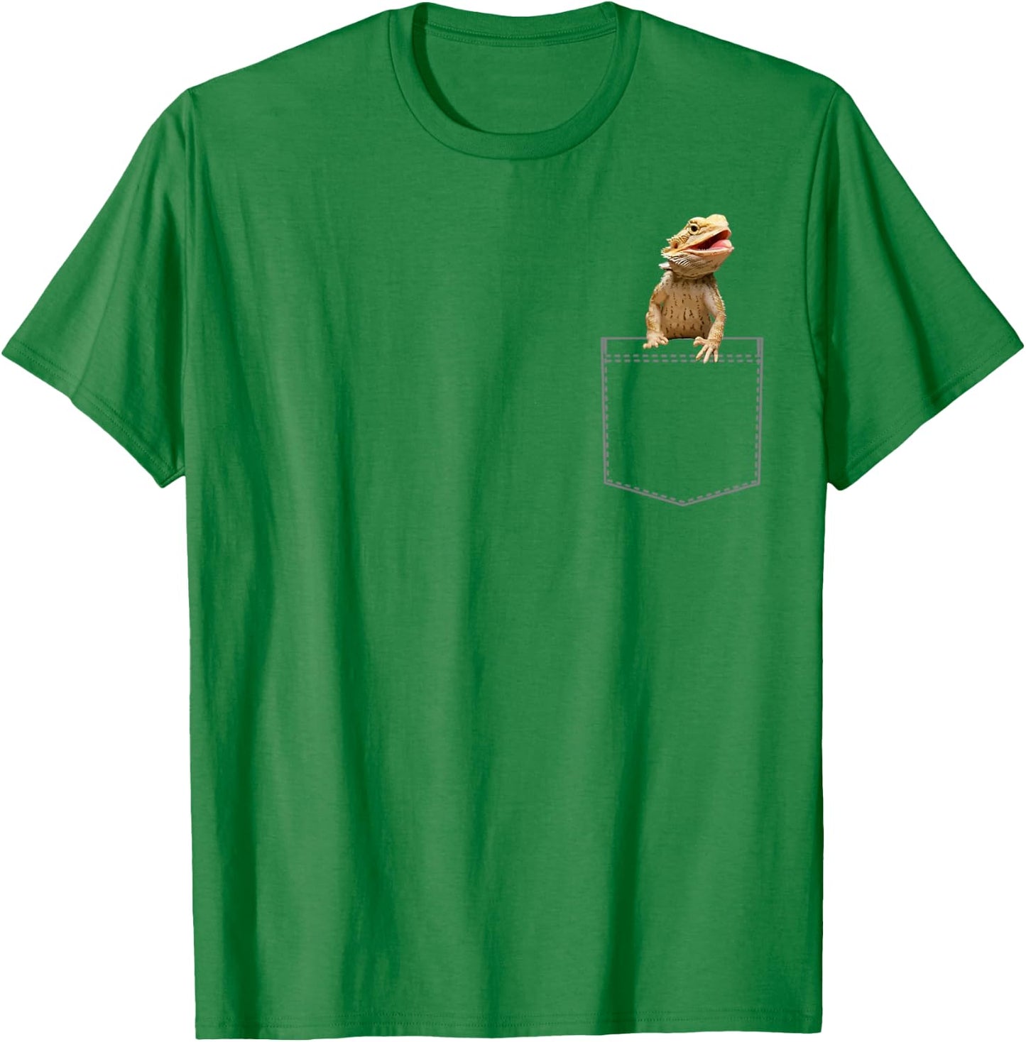 Bearded Dragon Shirt Youth Lizard Clothing Pocket T-Shirt - T-Shirt | Irish Green