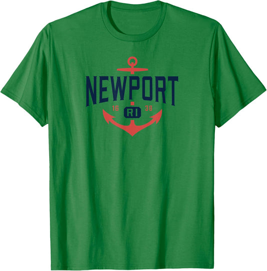 Nautical Newport Rhode Island , RI Vacation T-Shirt - T-Shirt | Irish Green