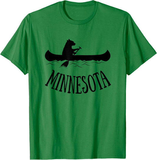 Minnesota Shirt | MN Bear Canoe Lake T-Shirt - T-Shirt | Irish Green