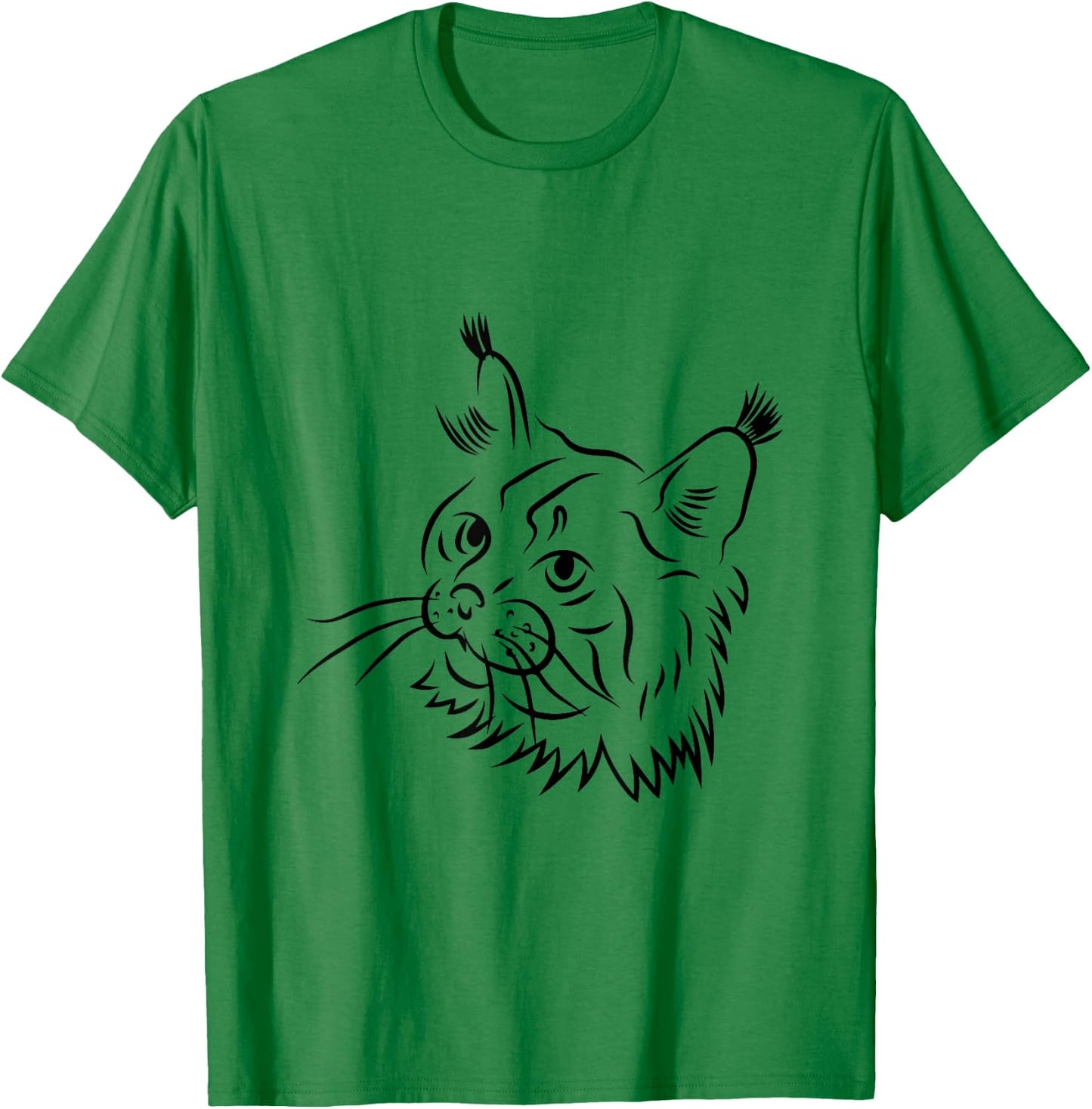 Maine Coon Cat Sketch Illustration T-Shirt - T-Shirt | Irish Green