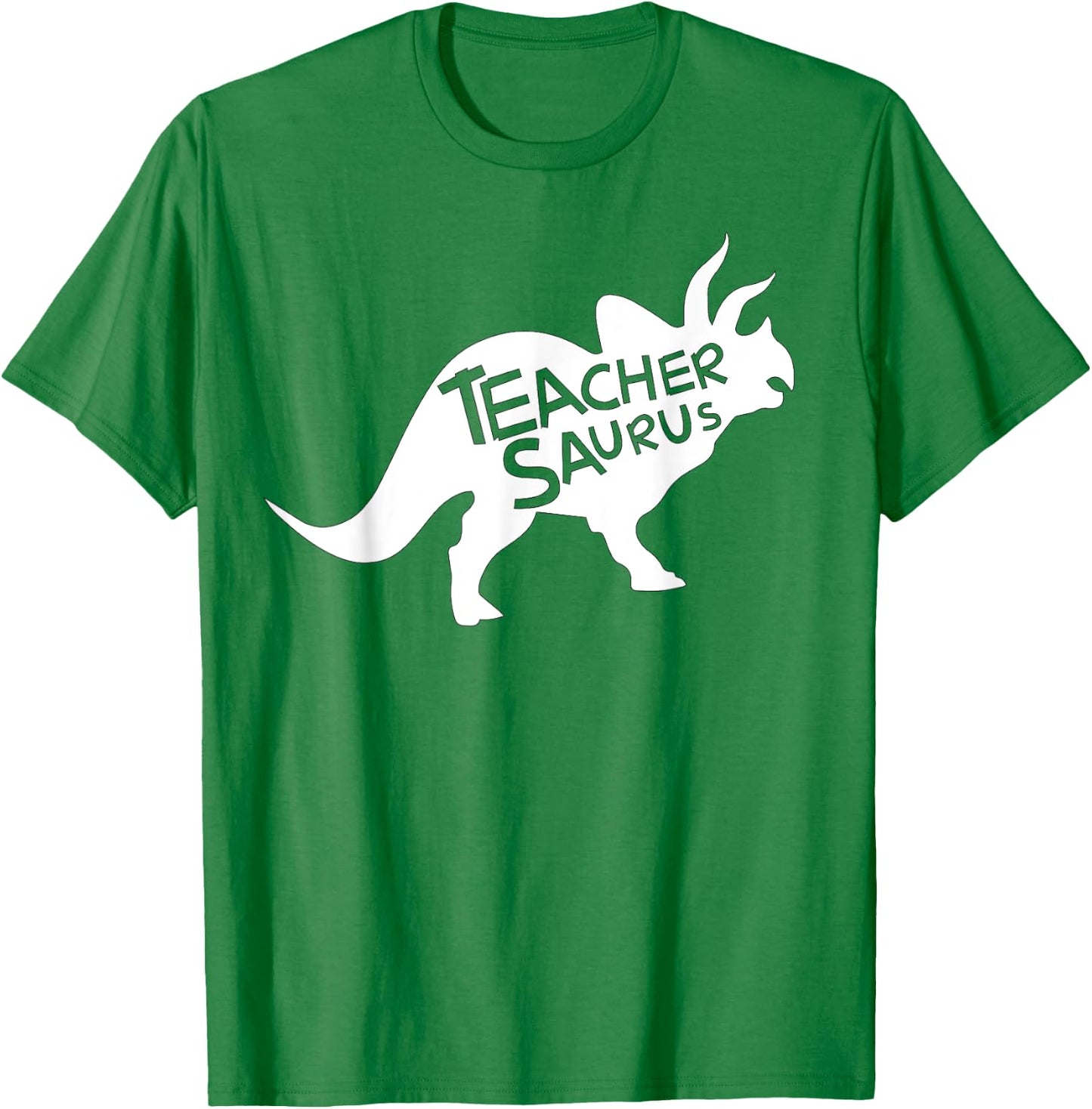 Teacher Saurus Shirt Funny Triceratop Dinosaur Gift Men Women T-Shirt - T-Shirt | Irish Green