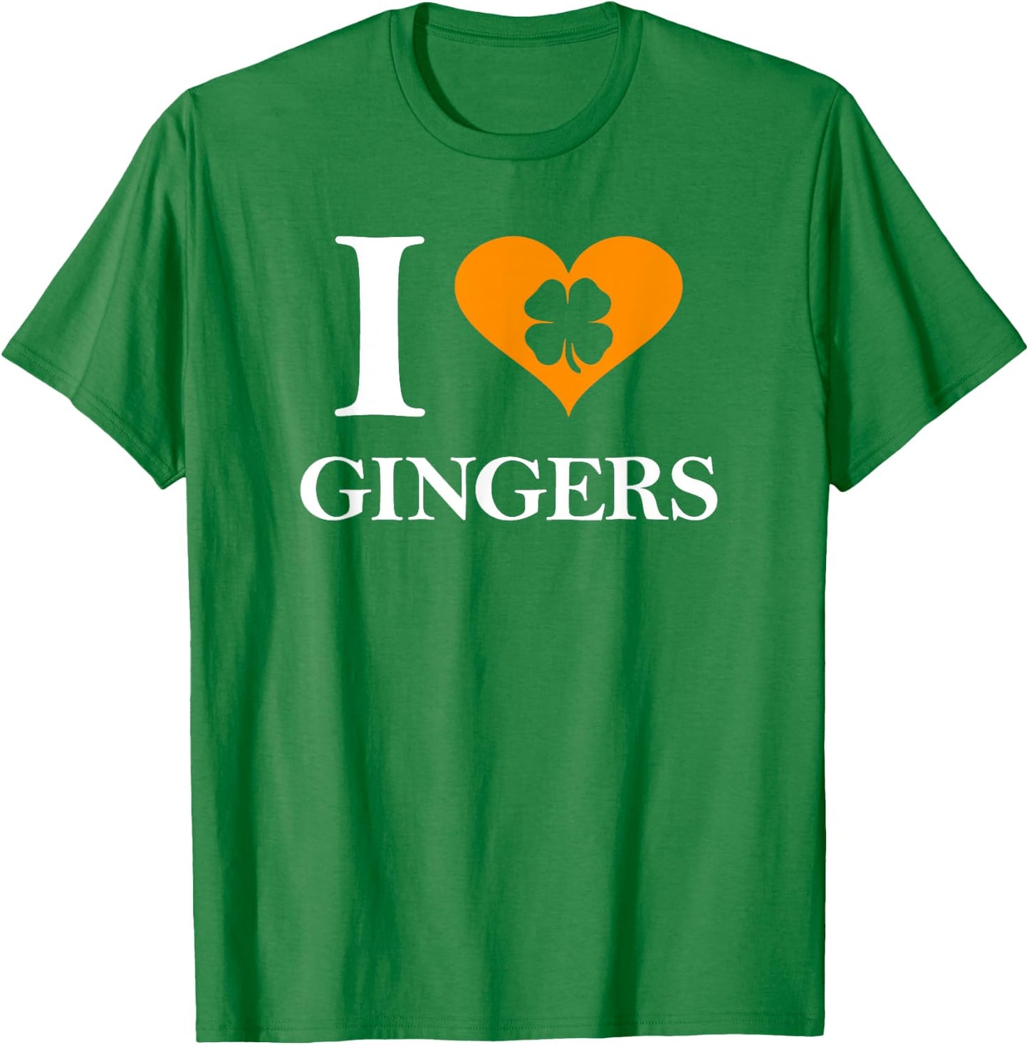 I Love Gingers Heart Shamrock Redhead Lover Shirt T-Shirt - T-Shirt | Irish Green