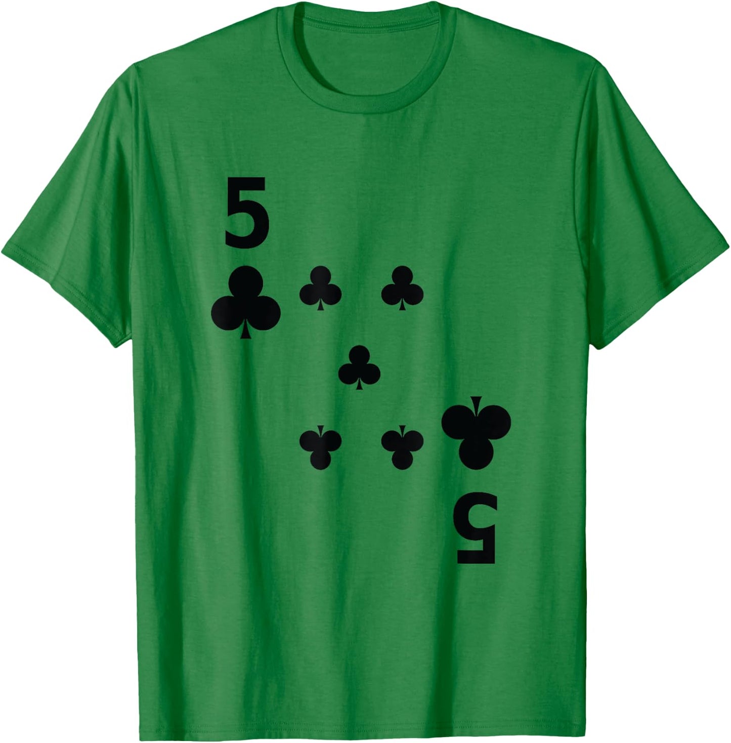 Five of Clubs 5 poker playing card costume shirt T-Shirt - T-Shirt | Irish Green