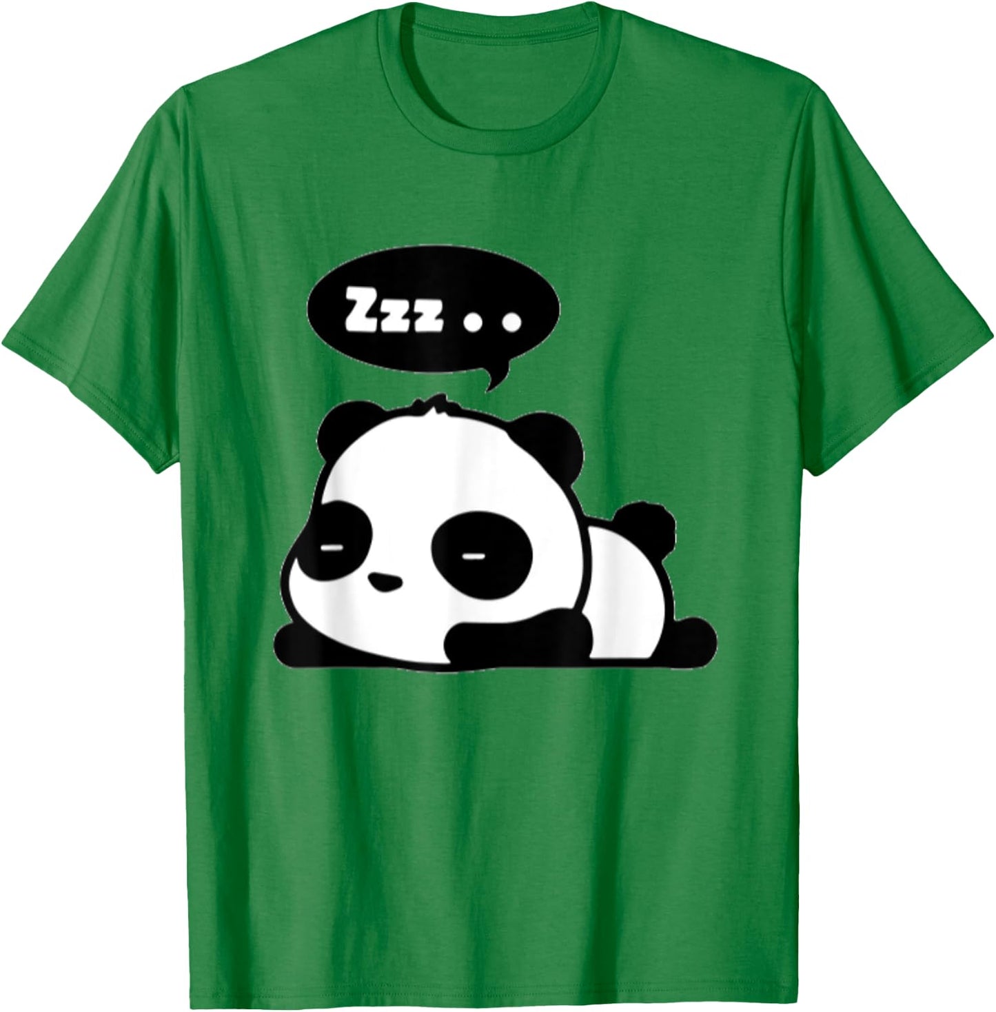 Sleeping Panda | Adorable Cute Panda Cartoon Zzz T-Shirt - T-Shirt | Irish Green
