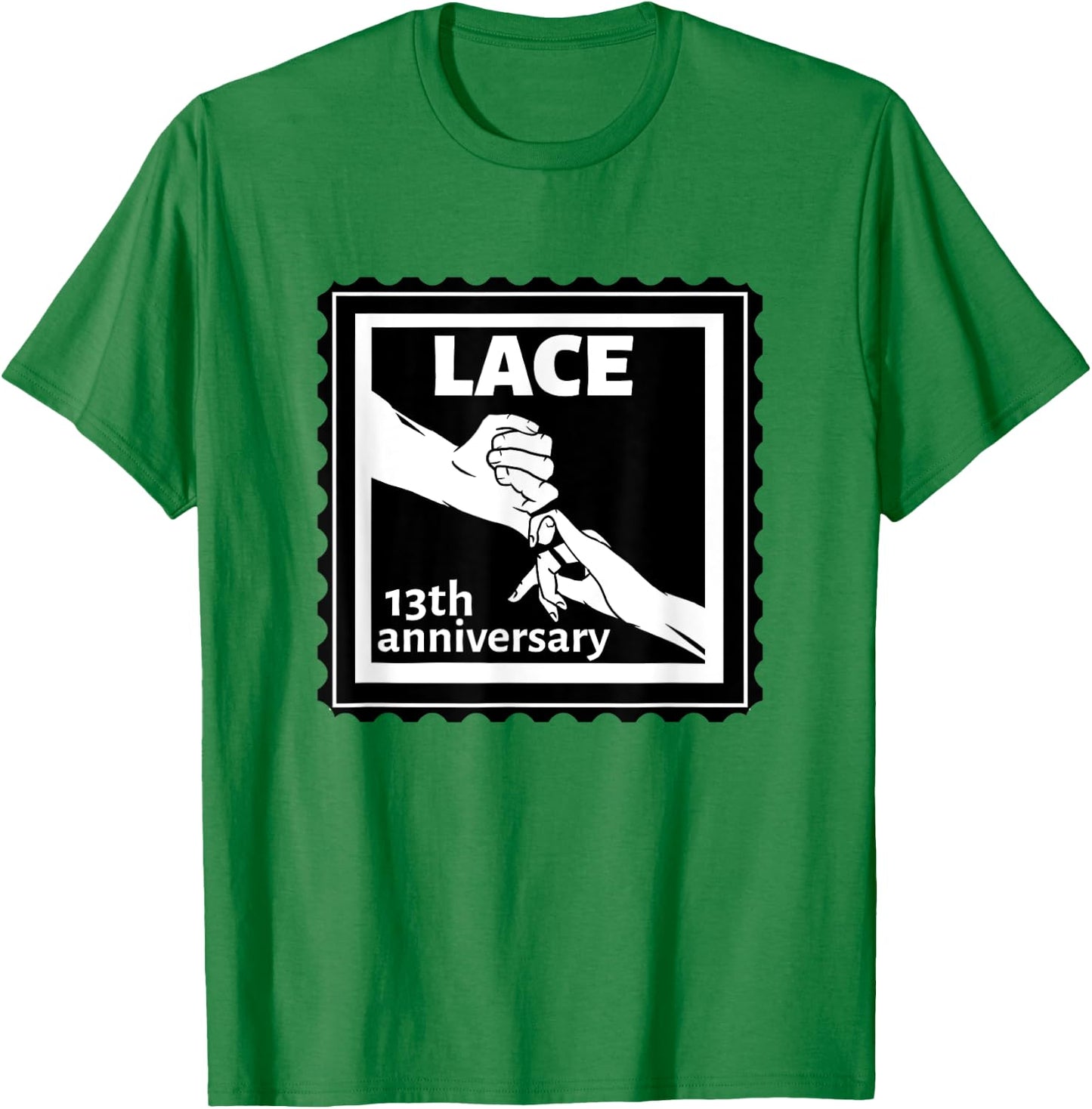 13th Wedding anniversary traditional gift Lace T-Shirt - T-Shirt | Irish Green