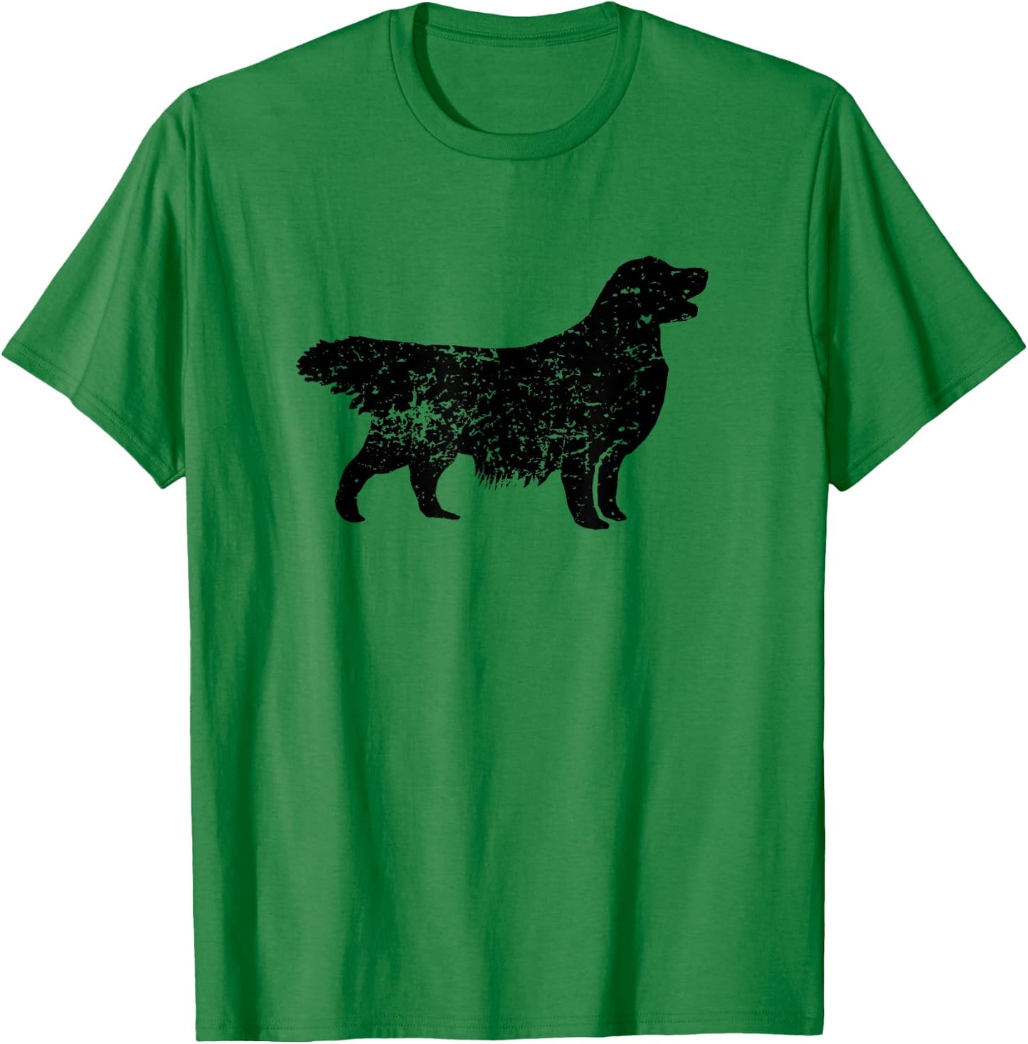 Distressed Golden Retriever Silhouette Dog Owner Men Women Girls Kids T-Shirt - T-Shirt | Irish Green