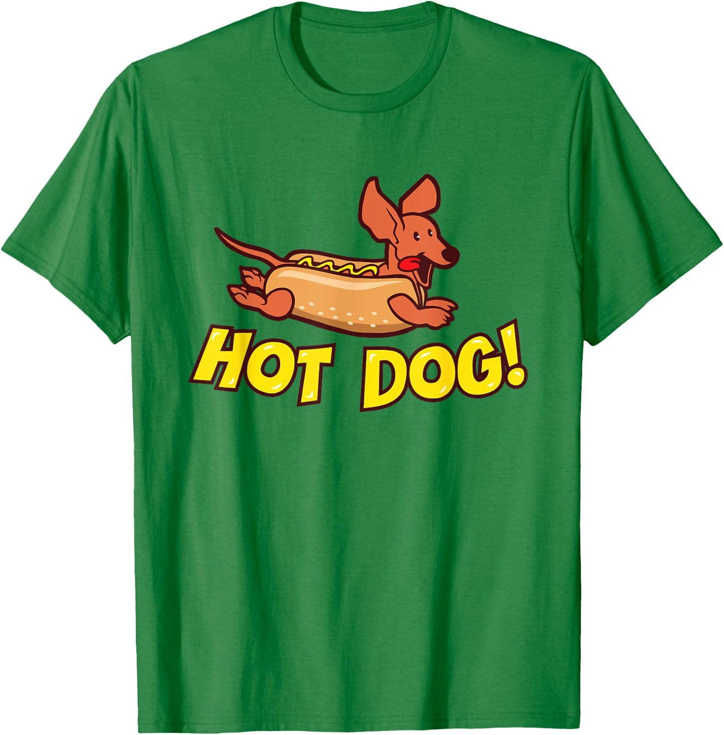 Dachshund "Hot Dog!" Wiener Dog Shirt , Women & Kids T-Shirt - T-Shirt | Irish Green