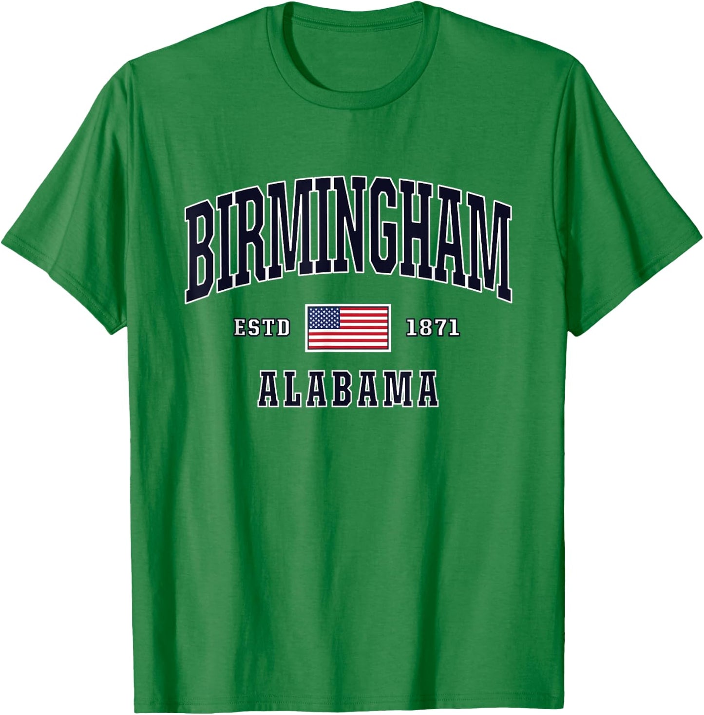 USA FLAG Stars & Stripes Birmingham Alabama T-Shirt - T-Shirt | Irish Green