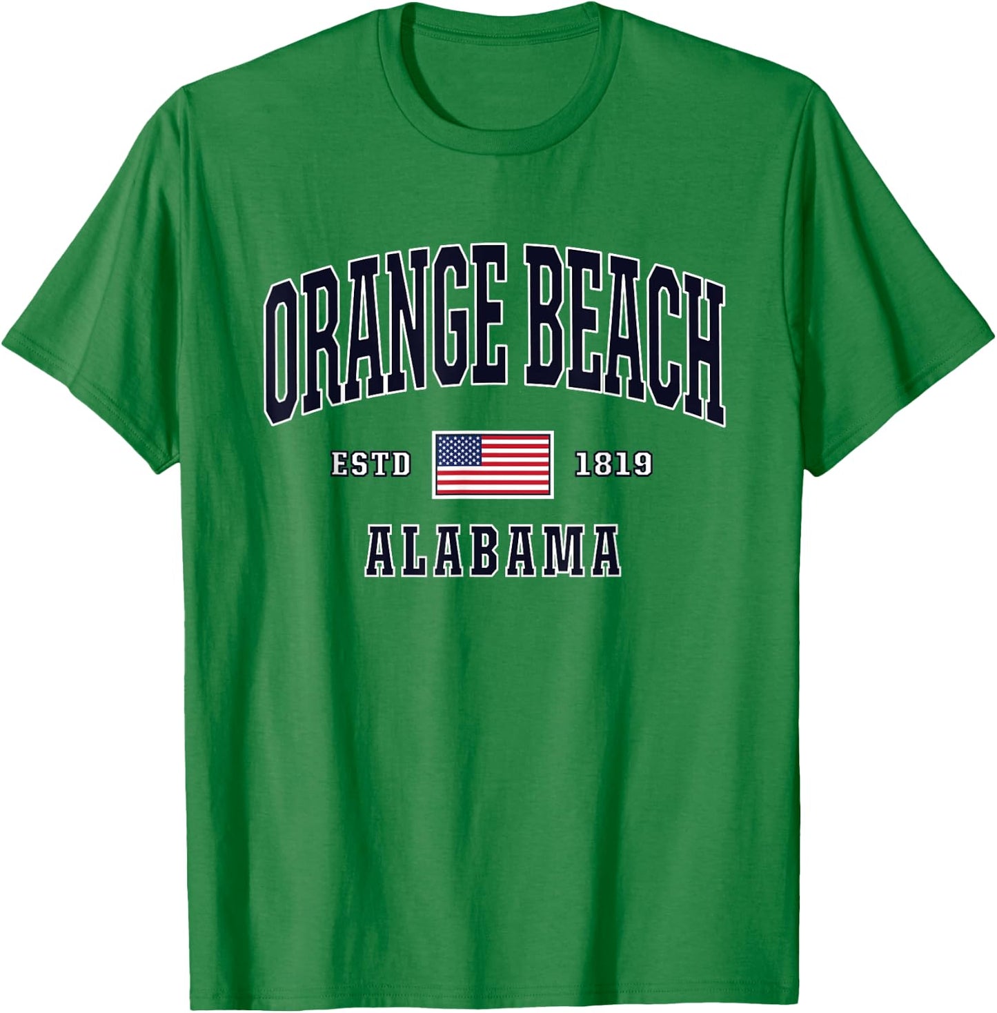 USA FLAG Stars & Stripes Orange Beach Alabama T-Shirt - T-Shirt | Irish Green