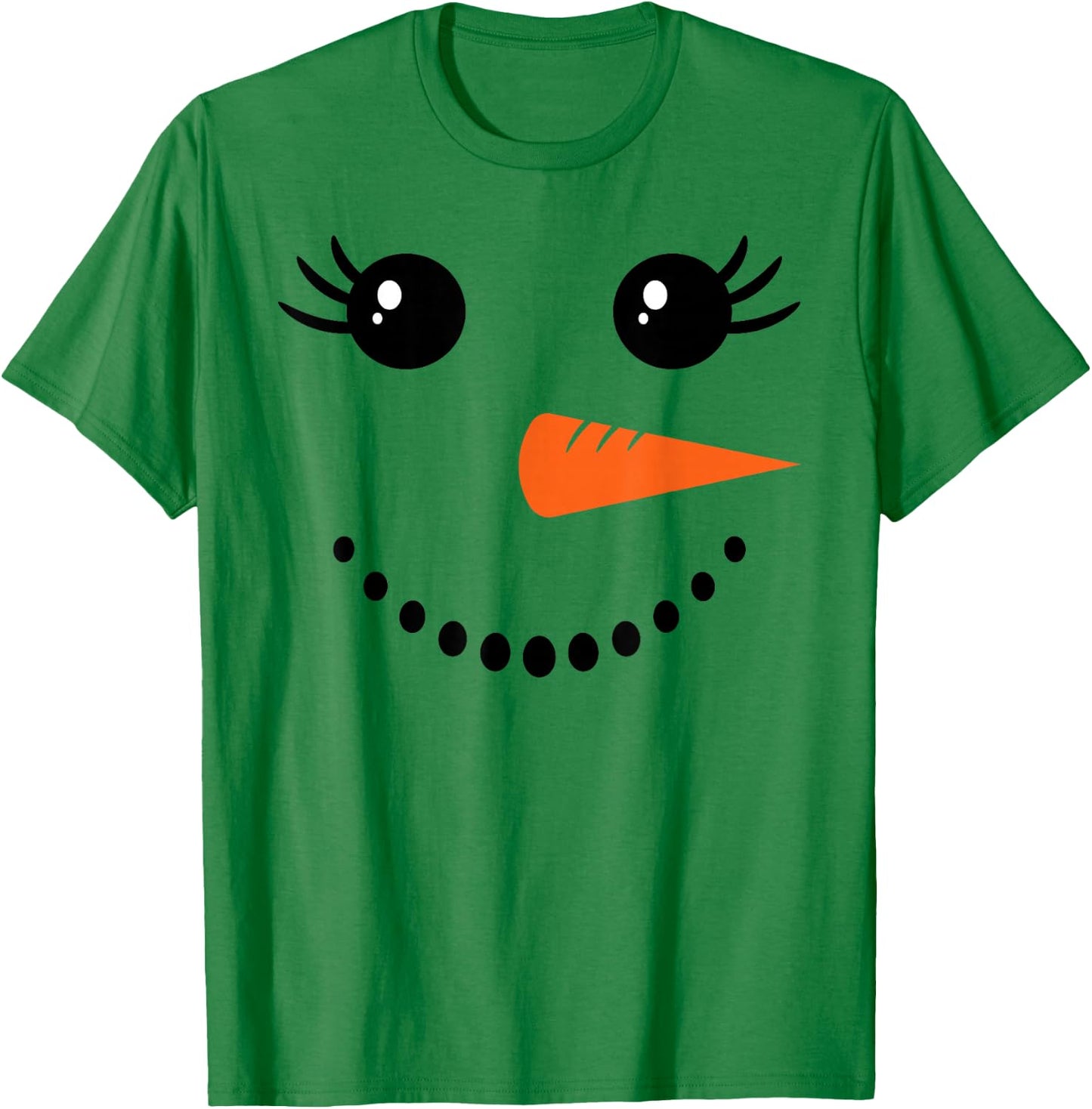 Snowman Girl Face for Girls Christmas Winter T-Shirt - T-Shirt | Irish Green