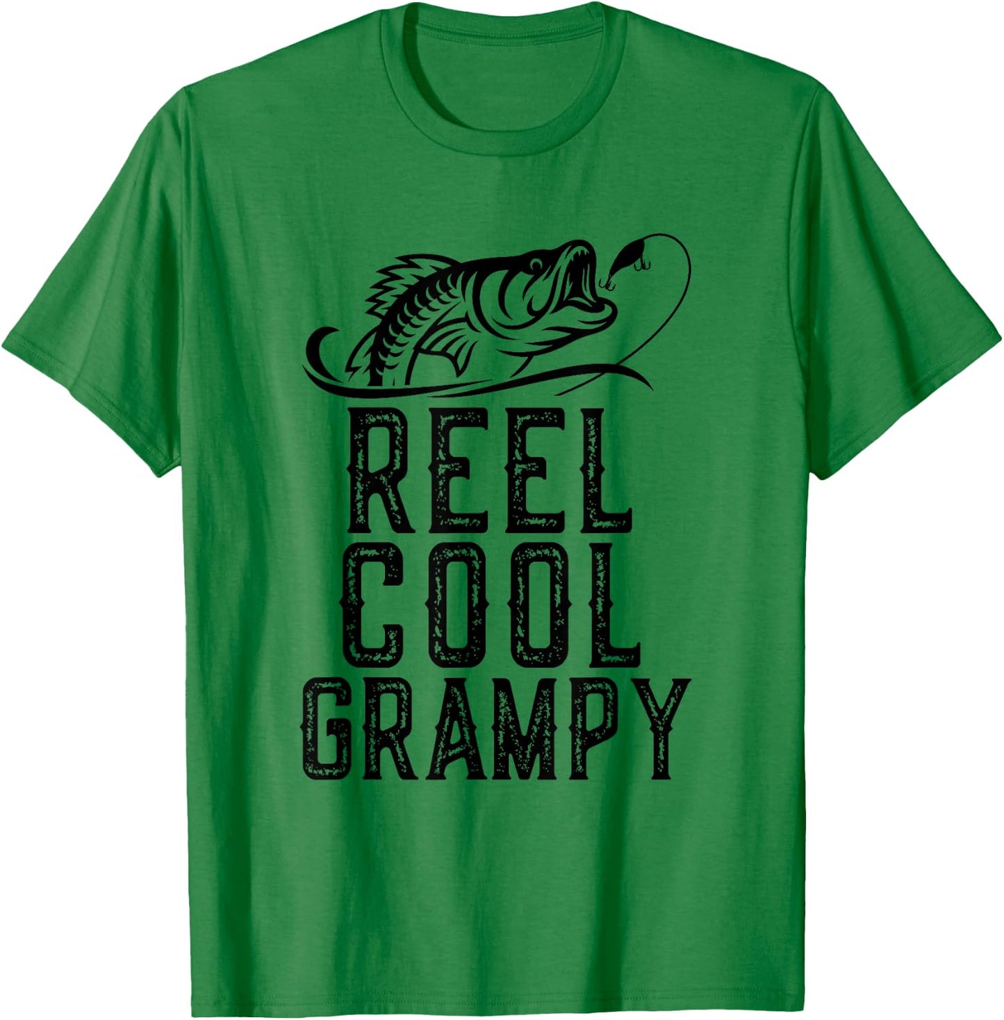 Reel Cool Grampy Fishing Fisherman Funny Retro T-Shirt - T-Shirt | Irish Green