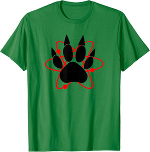 Wayward Atomic Bear Paw - Men's Blue Small Classic Fit Short Sleeve T-Shirt - T-Shirt | Irish Green
