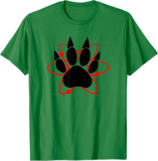Wayward Atomic Bear Paw - Men's Blue Small Classic Fit Short Sleeve T-Shirt - T-Shirt | Irish Green