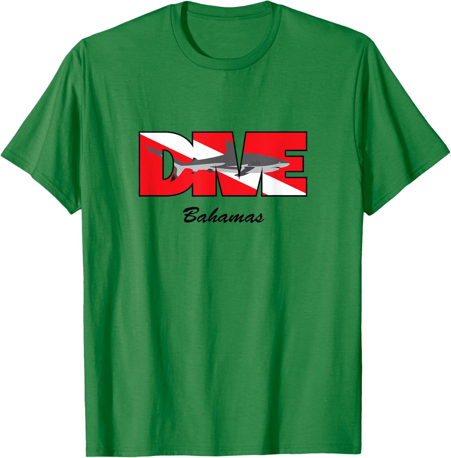 Certified Fish Scuba Dive Reef Shark Bahamas T-Shirt - T-Shirt | Irish Green