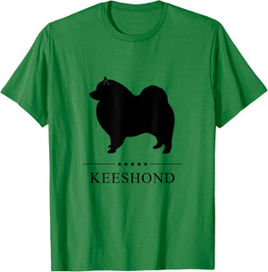 Keeshond Black Silhouette T-Shirt - T-Shirt | Irish Green