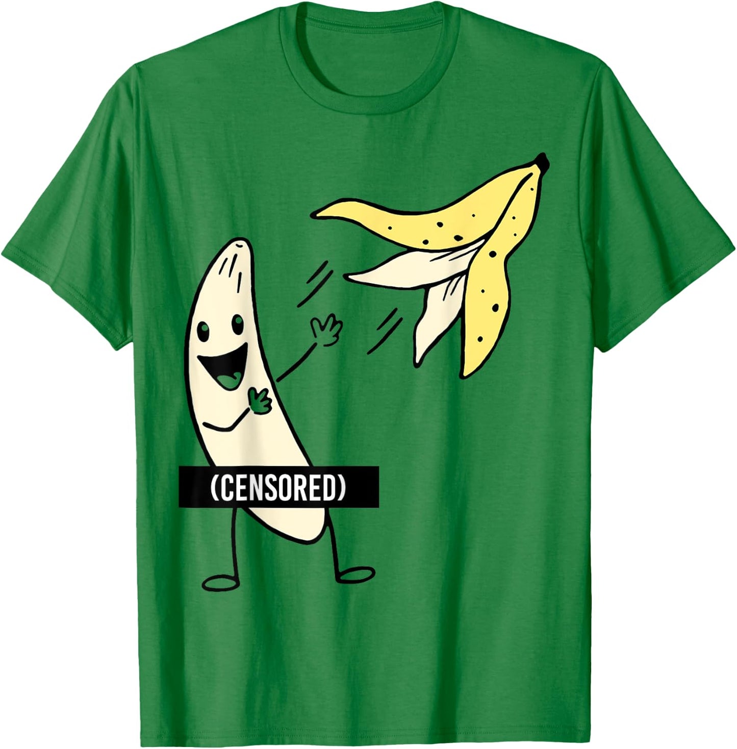 Censored Banana Throwing Off His Peel T-Shirt - T-Shirt | Irish Green