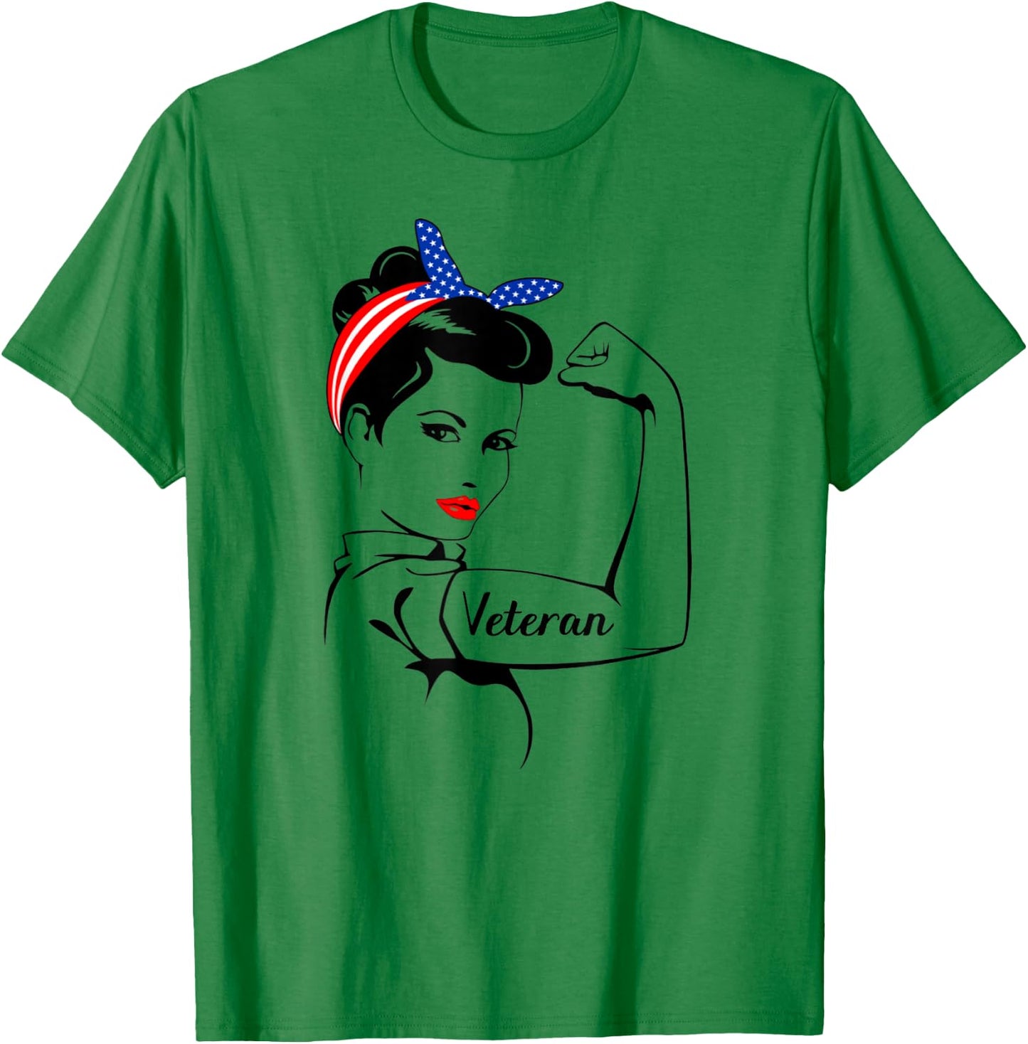 Veteran Rosie The Riveter T Shirt Veterans T-Shirt - T-Shirt | Irish Green