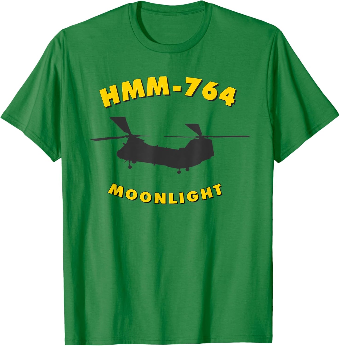 HMM-764 Moonlight Helicopter Squadron CH-46 Sea Knight T-Shirt - T-Shirt | Irish Green