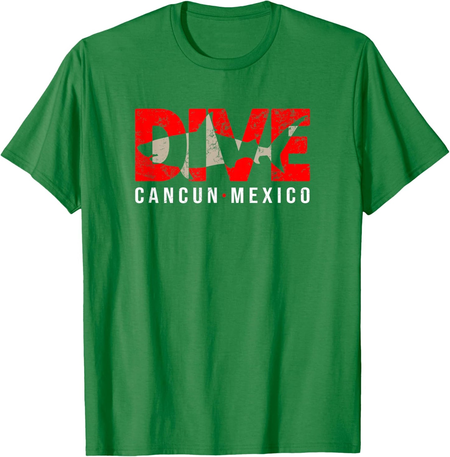 DIVE Cancun Mexico SCUBA DIVING Shark T-Shirt - T-Shirt | Irish Green
