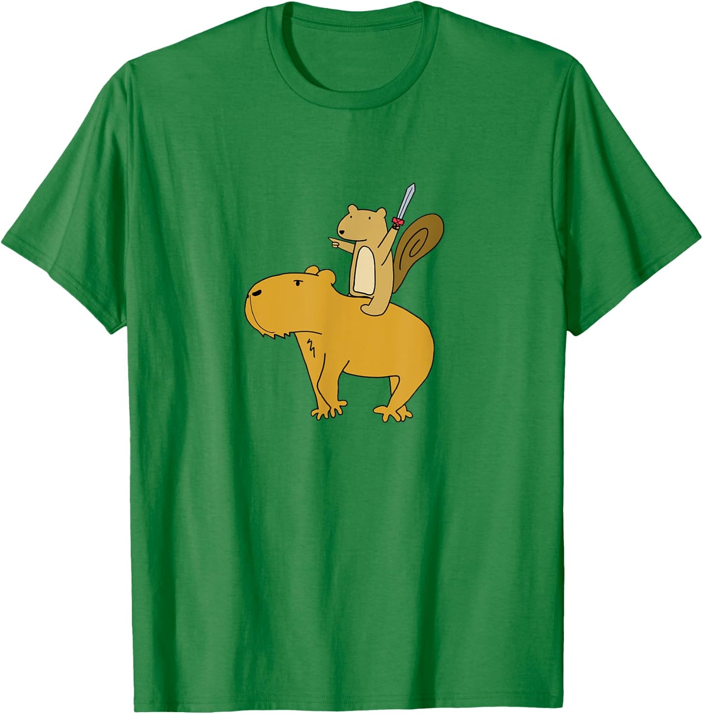 Squirrel Riding Capybara T-Shirt - T-Shirt | Irish Green