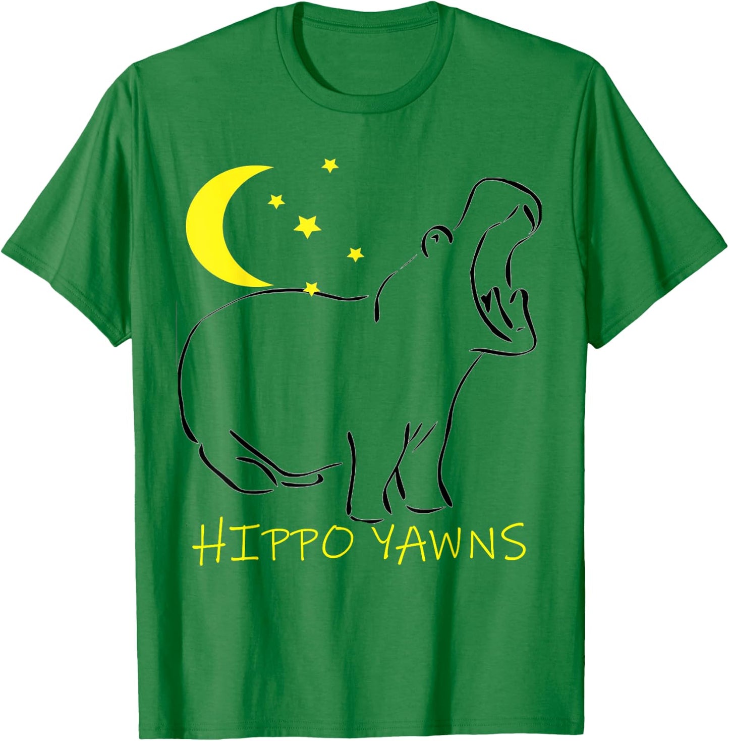 Hippo Yawns Funny Sleep In Pajamas T-Shirt - T-Shirt | Irish Green