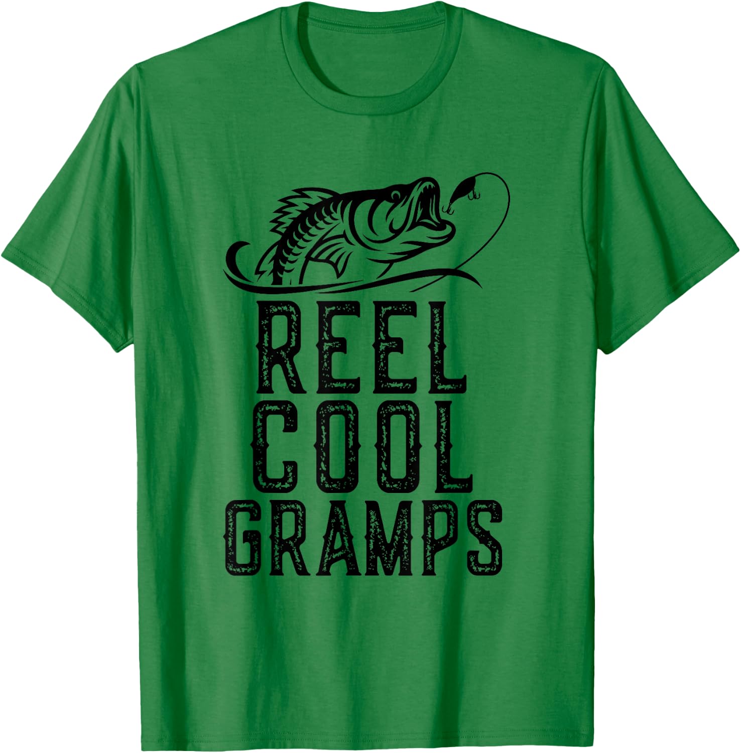 Reel Cool Gramps Fishing Fisherman Funny Retro T-Shirt - T-Shirt | Irish Green