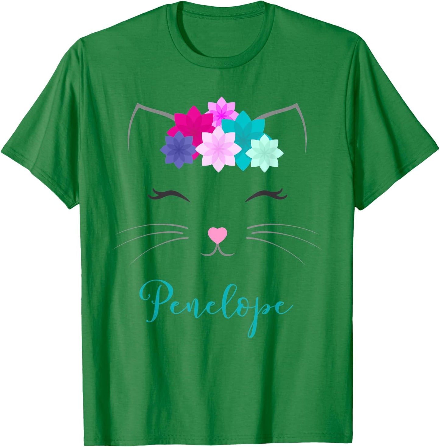 Penelope Kitty Cat Personalized Name Birthday Gift Men Women Kids T-Shirt - T-Shirt | Irish Green