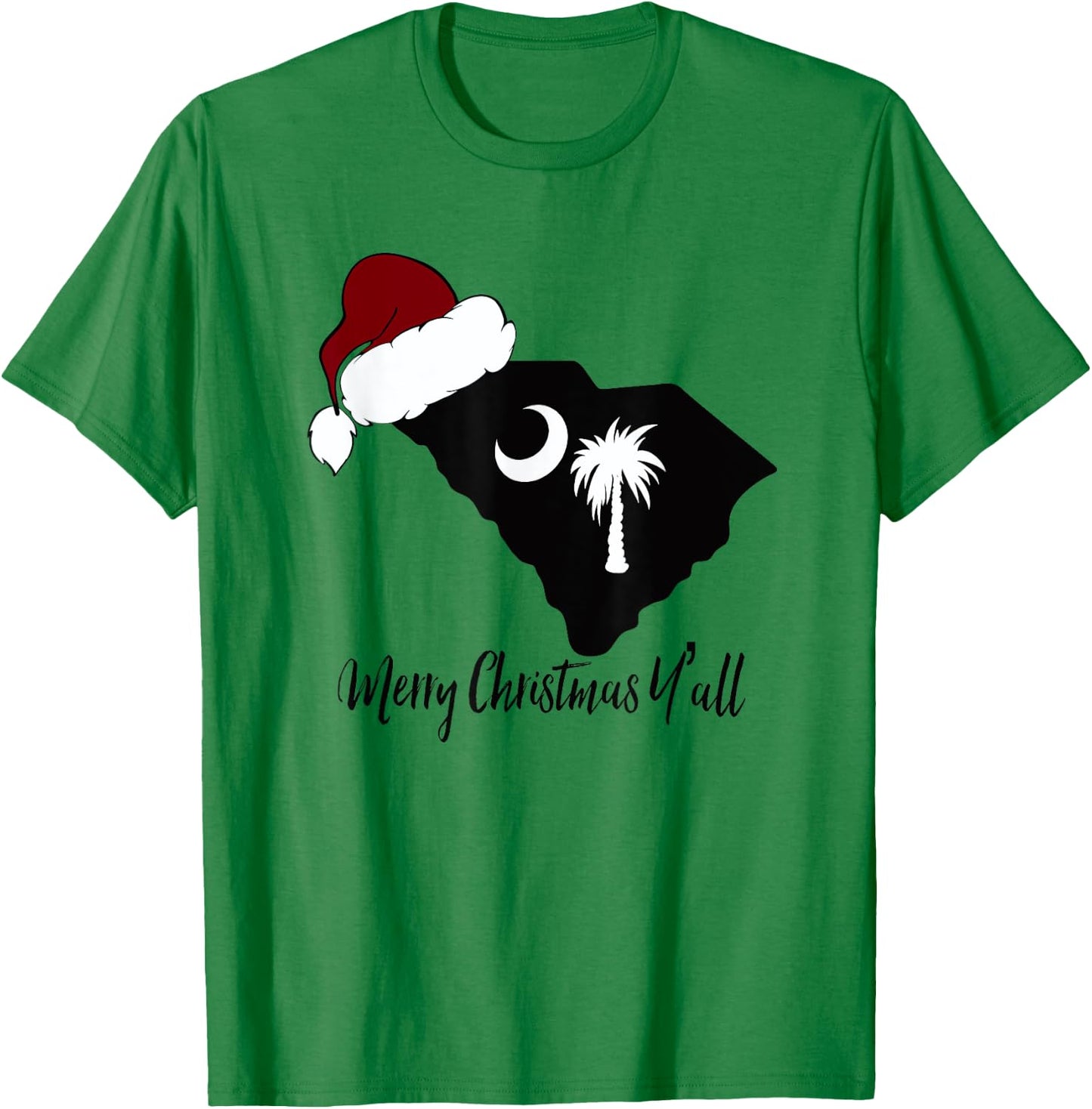 South Carolina SC Merry Christmas Yall T-Shirt - T-Shirt | Irish Green