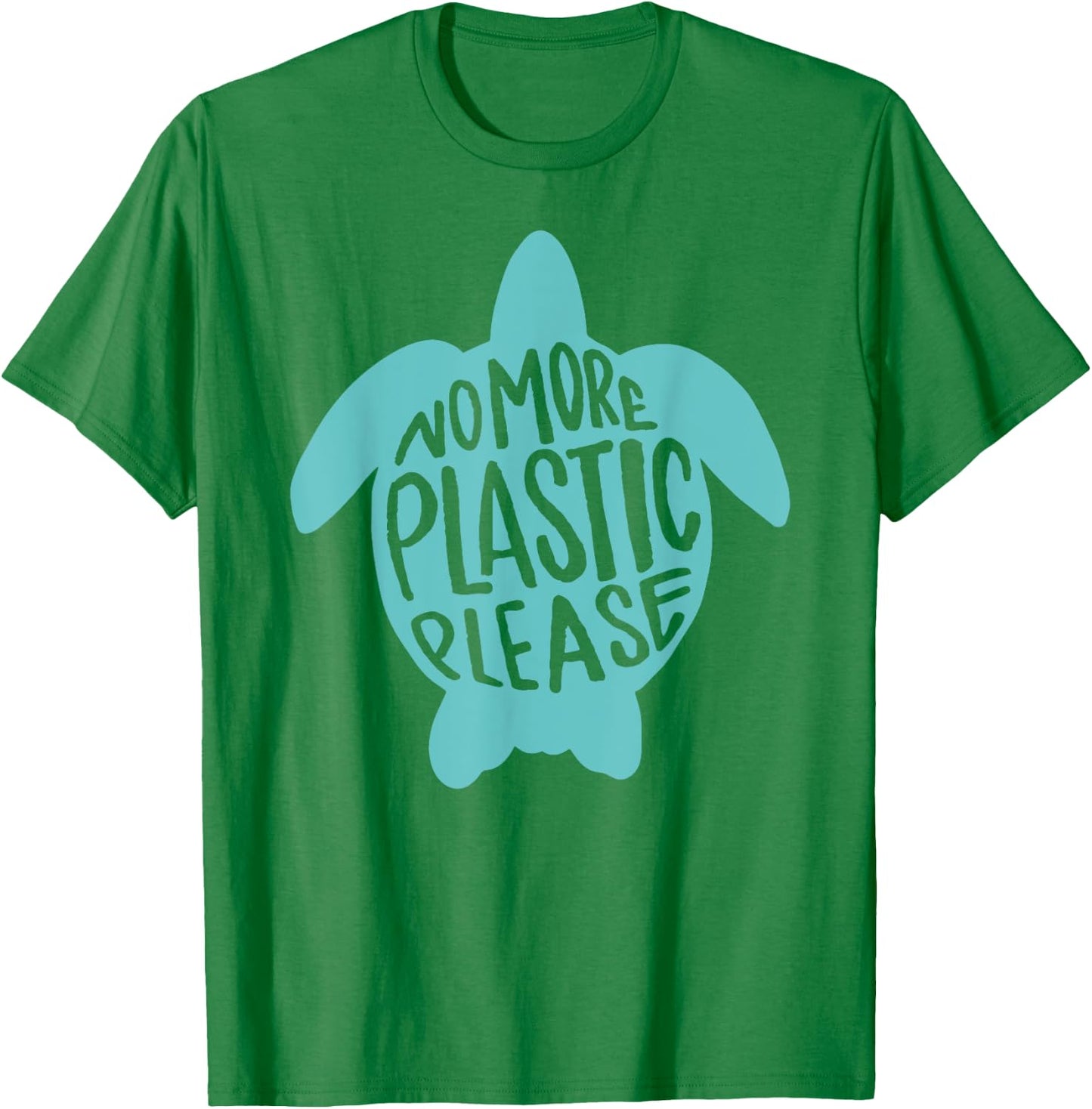 No More Plastic Please Turtle T-Shirt - T-Shirt | Irish Green