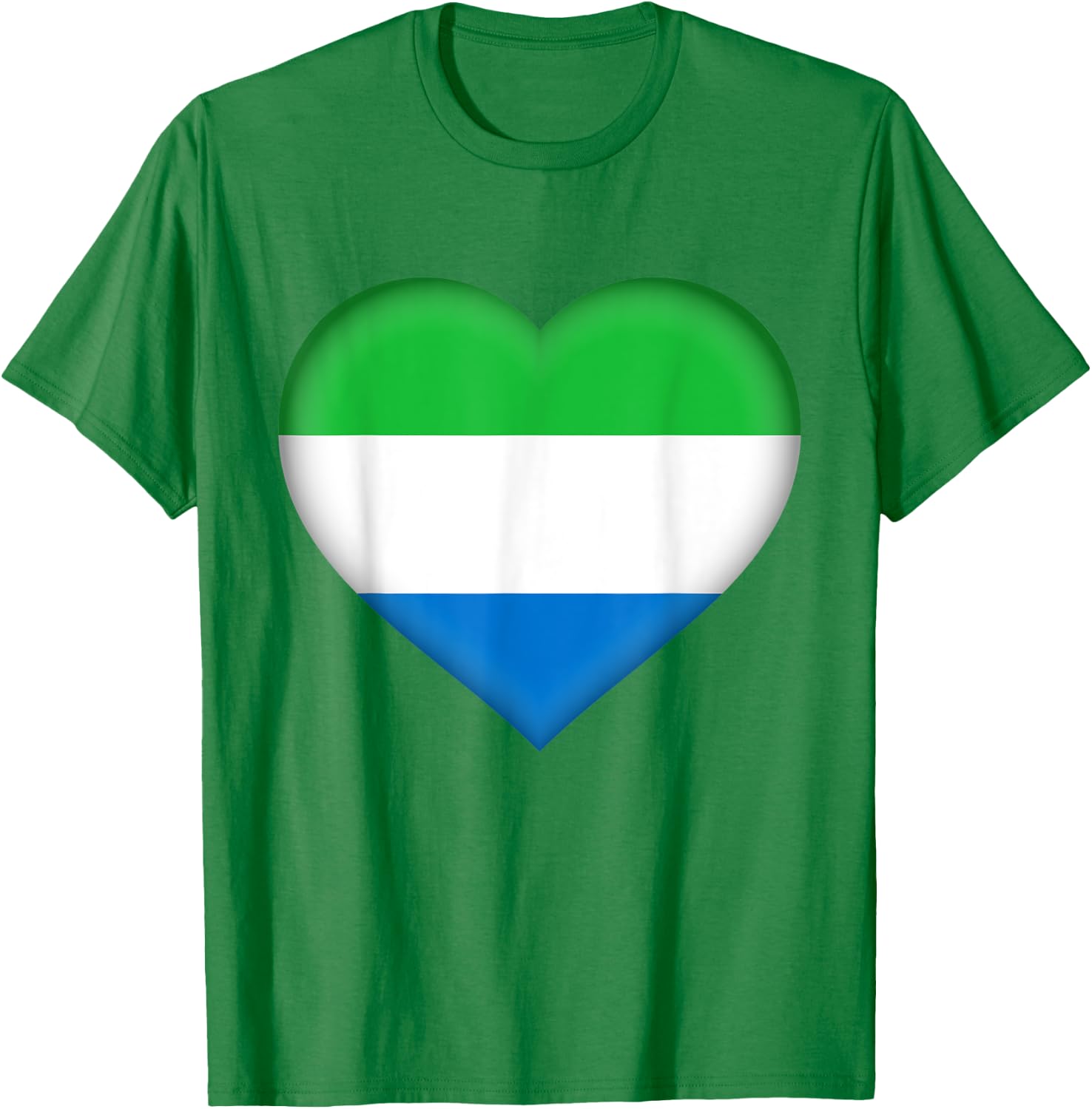 I Love Sierra Leone Shirt | Sierra Leonean Flag Heart Outfit T-Shirt - T-Shirt | Irish Green