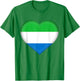 I Love Sierra Leone Shirt | Sierra Leonean Flag Heart Outfit T-Shirt - T-Shirt | Irish Green