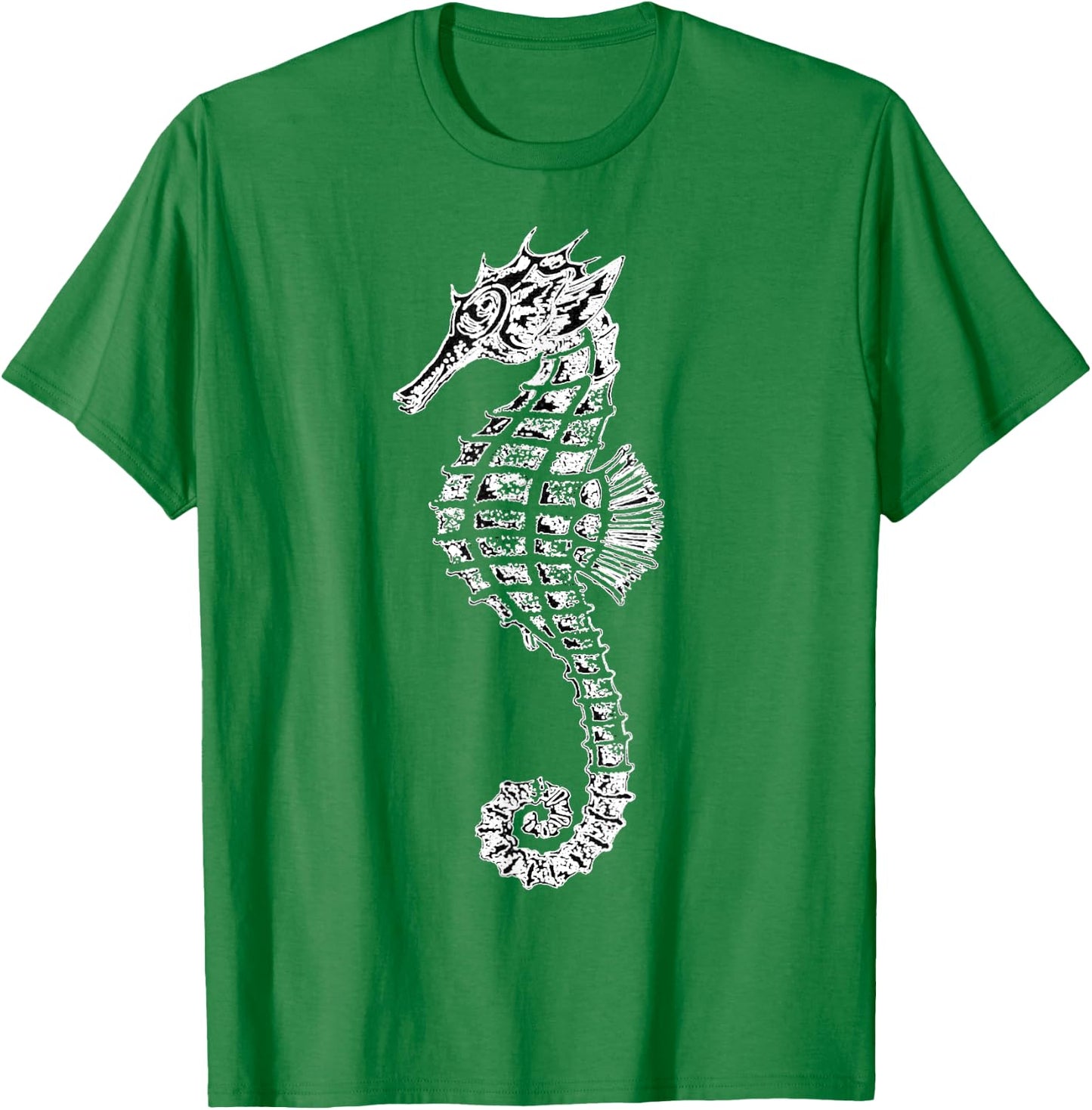 Seahorse - New Pink or Heather Artistic Print T-Shirt - T-Shirt | Irish Green