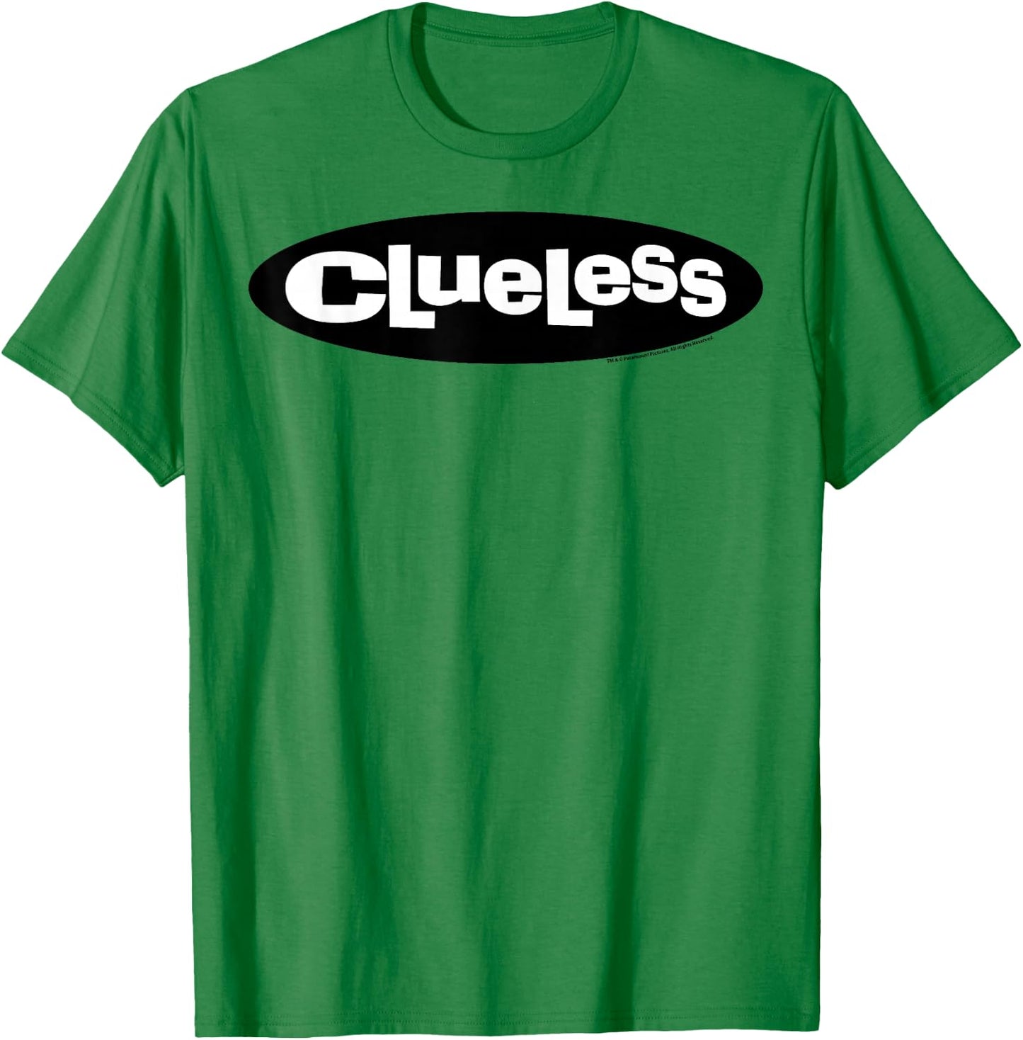 Clueless Logo Black Circle White Letters Graphic T-Shirt - T-Shirt | Irish Green