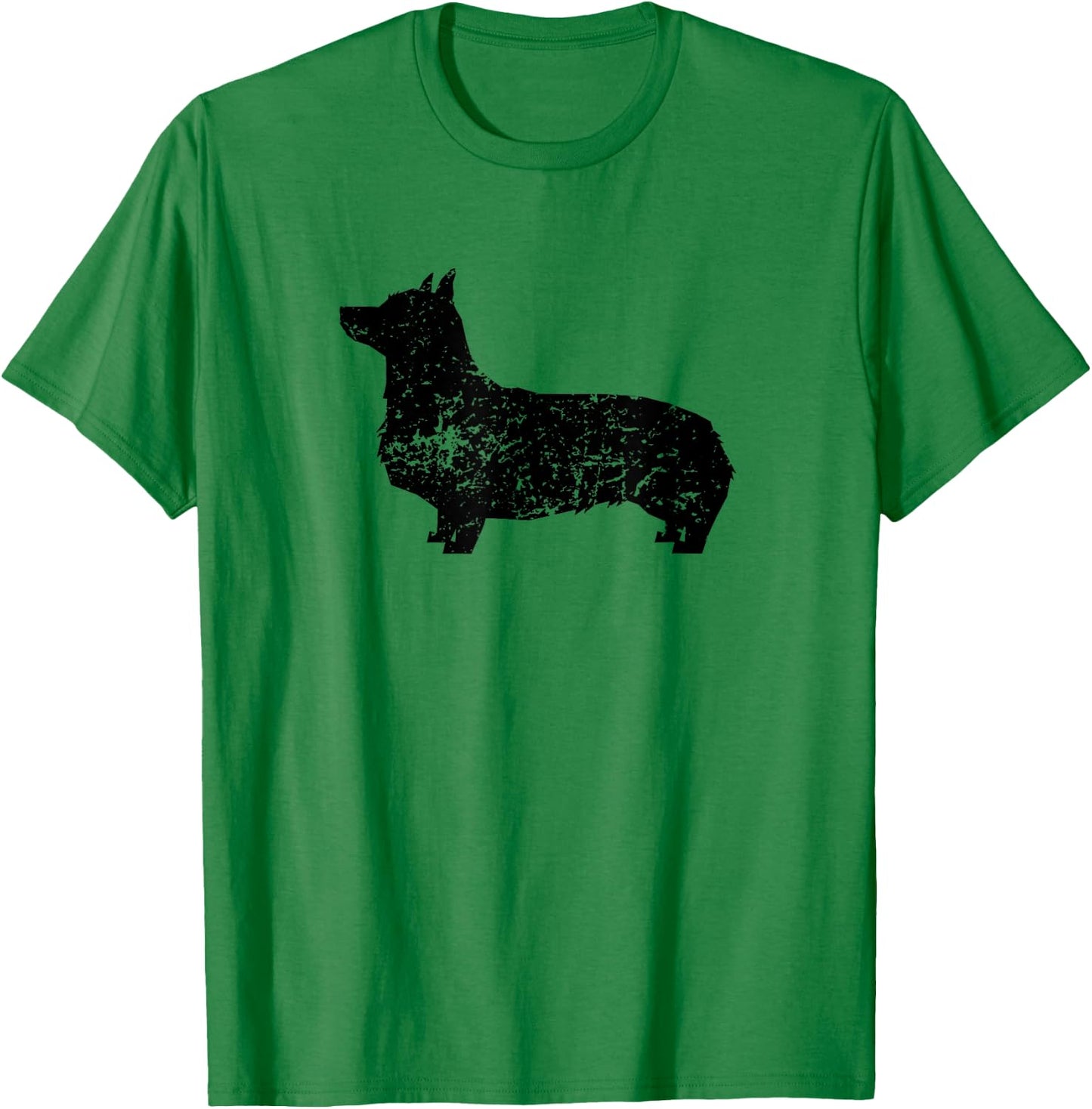 Distressed Corgi Silhouette Dog Owner T-Shirt - T-Shirt | Irish Green