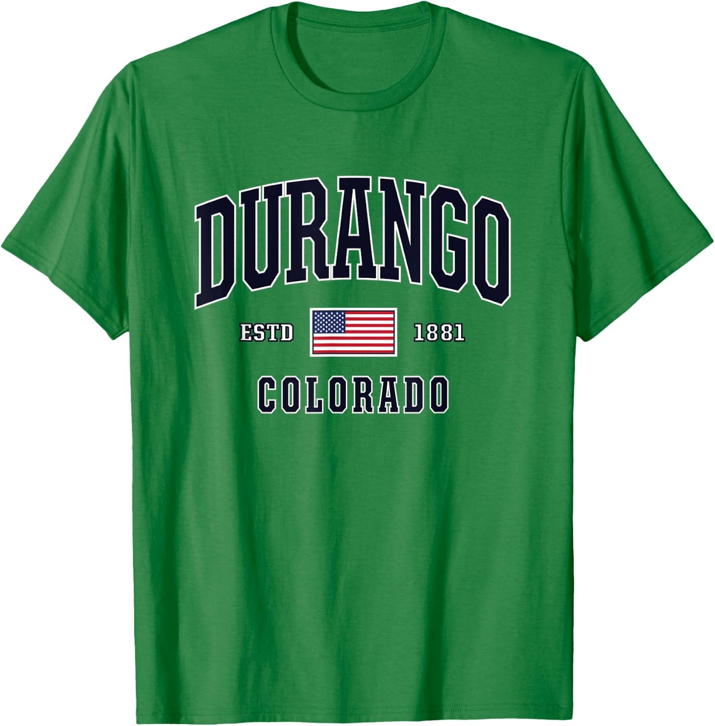 USA FLAG Stars & Stripes Durango Colorado T-Shirt - T-Shirt | Irish Green