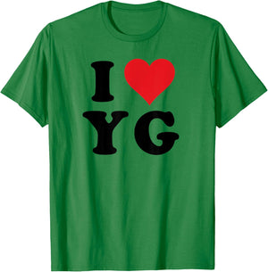I Heart YG Initials I Love Y.G. First And Last Name Y G T-Shirt - T-Shirt | Irish Green