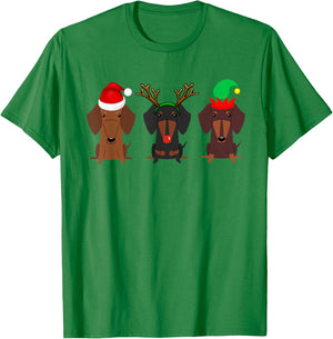 Dachshund Christmas Mom Women Weiner dog gift T-Shirt - T-Shirt | Irish Green