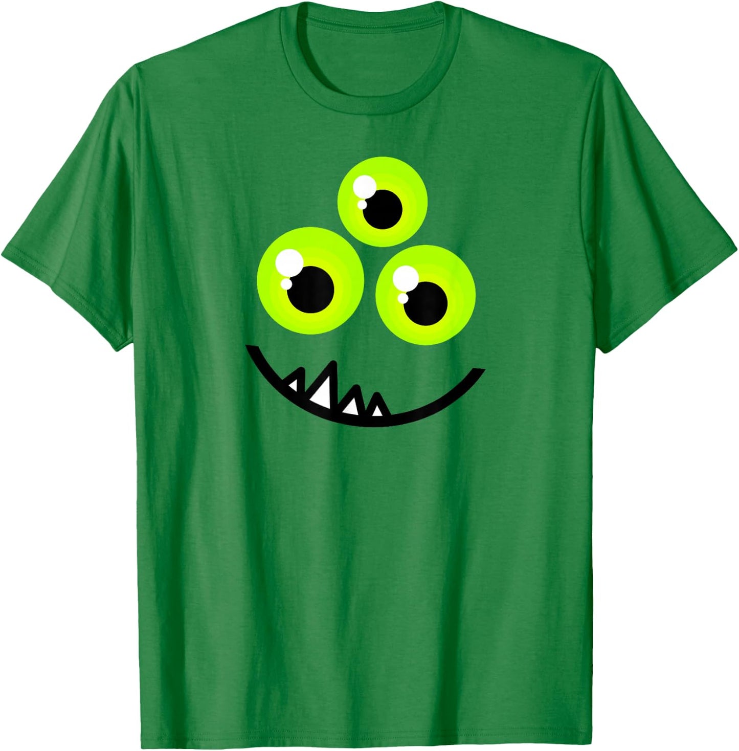 Cute One Eyed Monster Face Green Eyes Halloween Costume T-Shirt - T-Shirt | Irish Green
