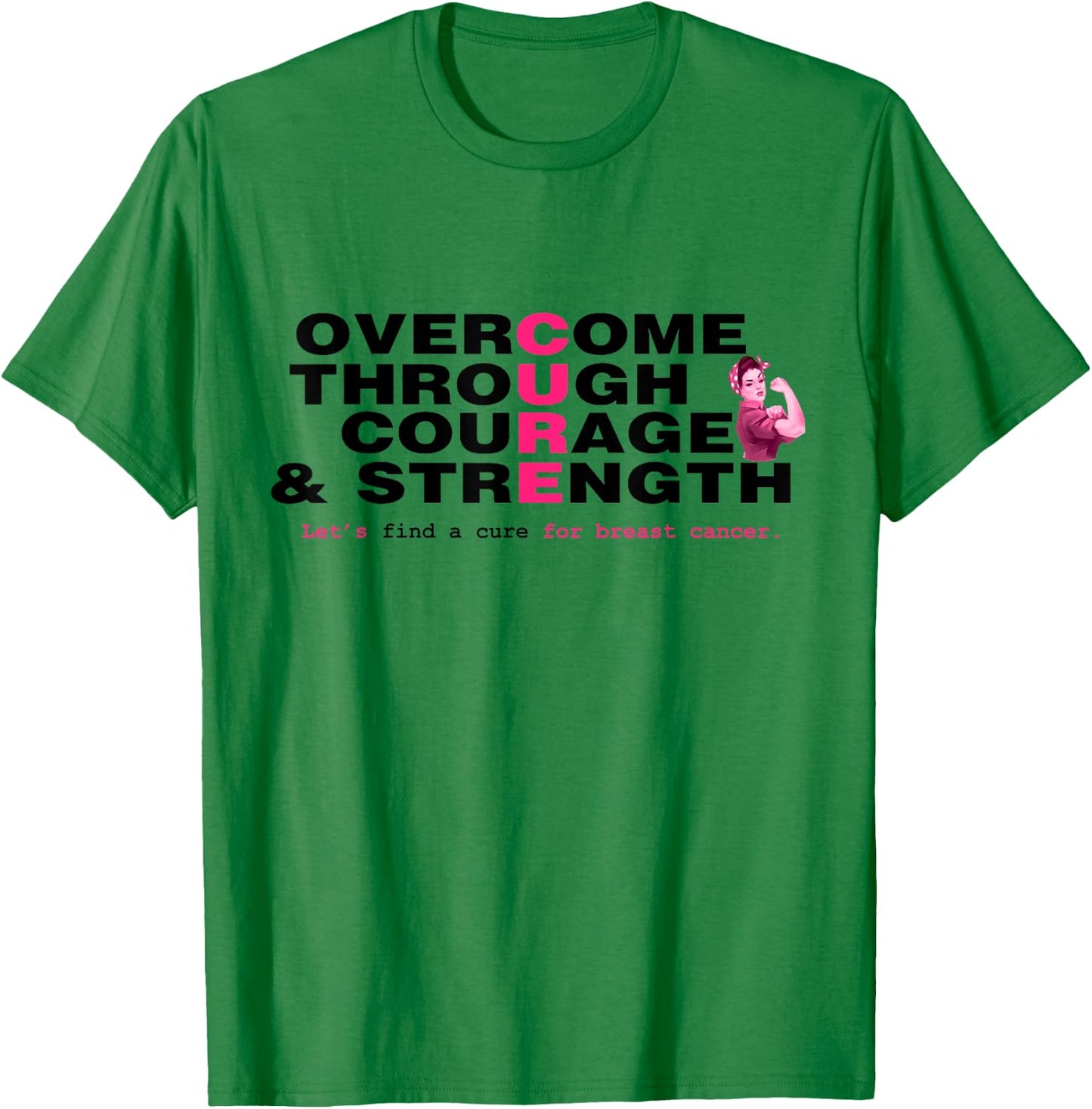 Pinktober Breast Cancer Awareness Cure inspire ladies T-Shirt - T-Shirt | Irish Green