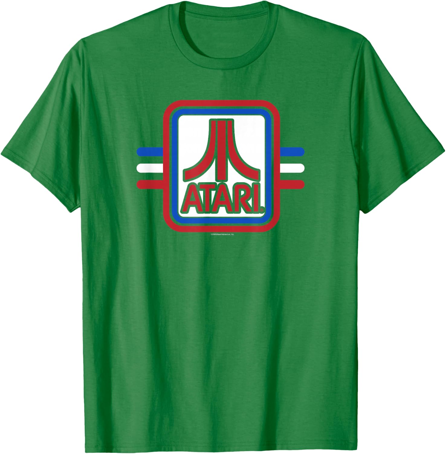 Atari Red White Blue American USA Flag Retro Video Game T-Shirt - T-Shirt | Irish Green