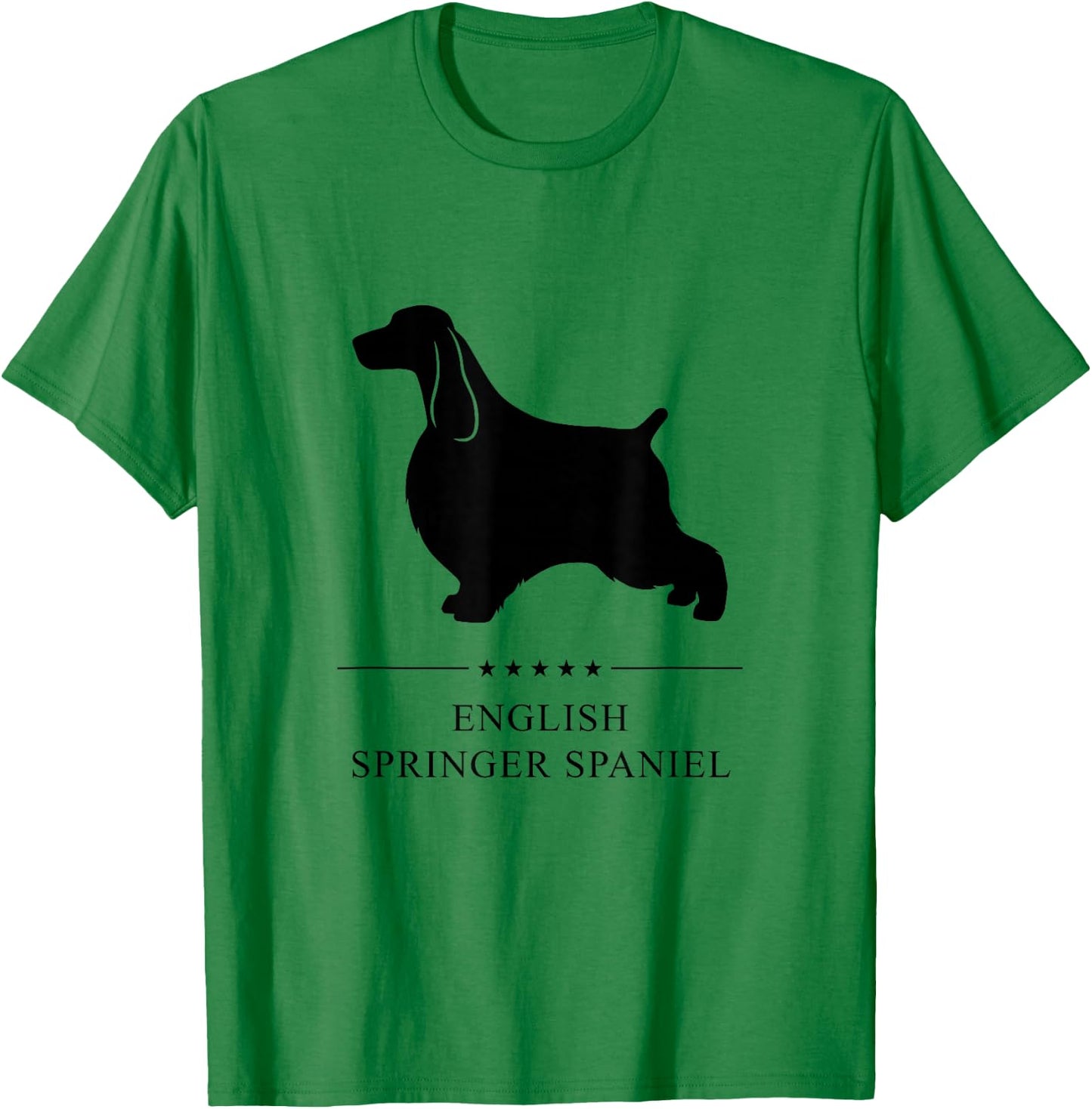 English Springer Spaniel Black Silhouette T-Shirt - T-Shirt | Irish Green