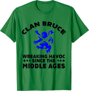 Bruce Scottish Kilt Family Clan Scotland Name T-Shirt - T-Shirt | Irish Green