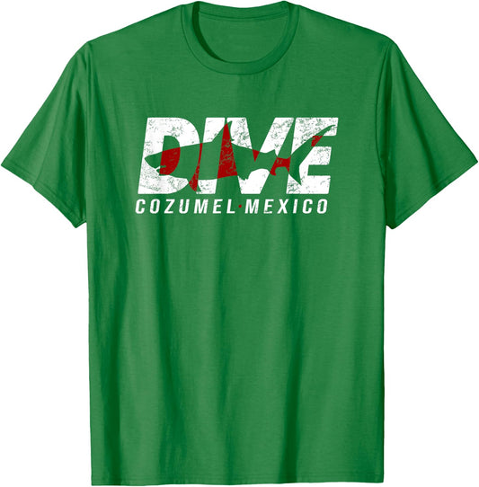 DIVE Cozumel Mexico SCUBA DIVING Diver T-Shirt - T-Shirt | Irish Green