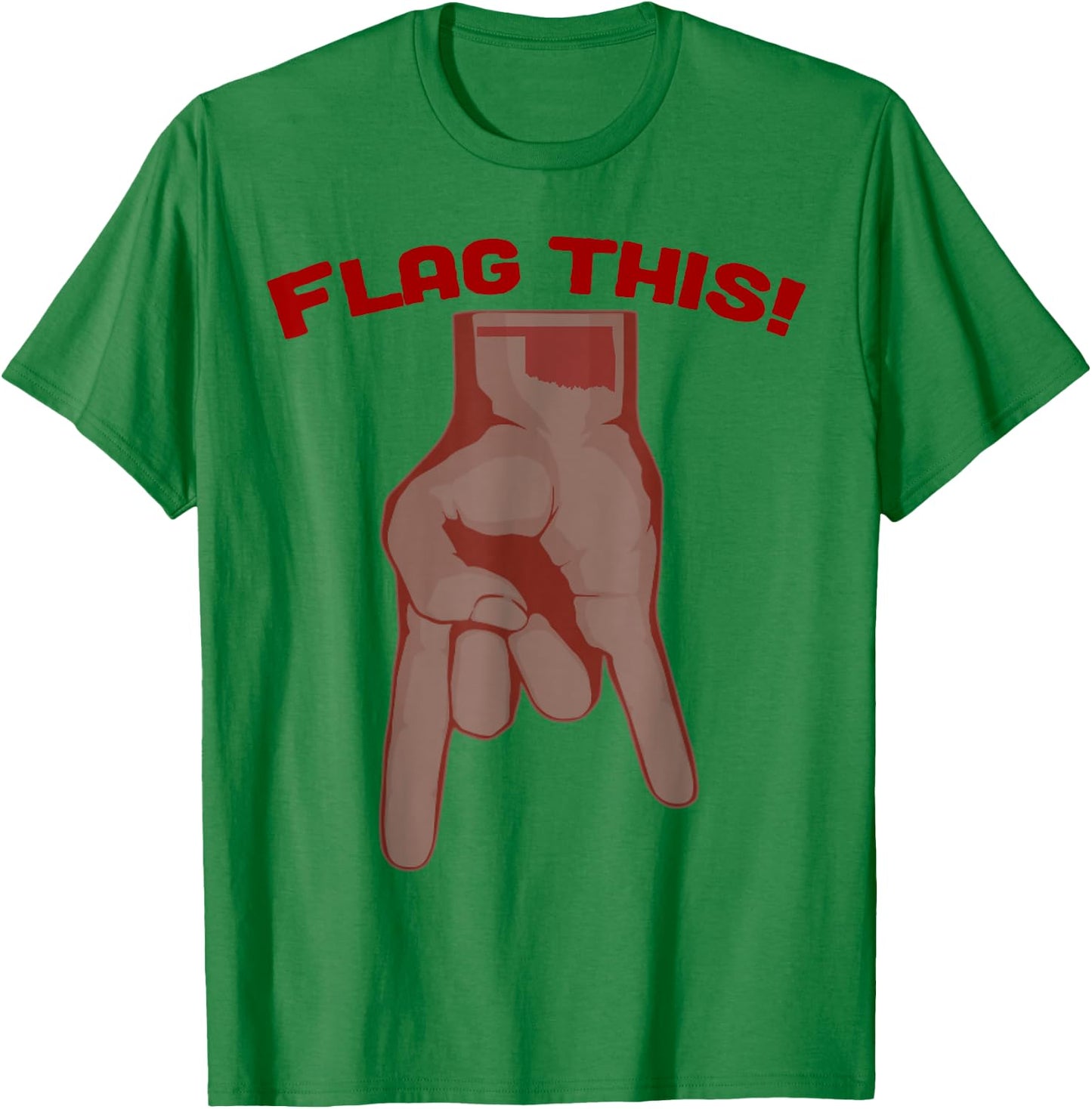 Flag This Oklahoma Upside Down Horns T-Shirt - T-Shirt | Irish Green