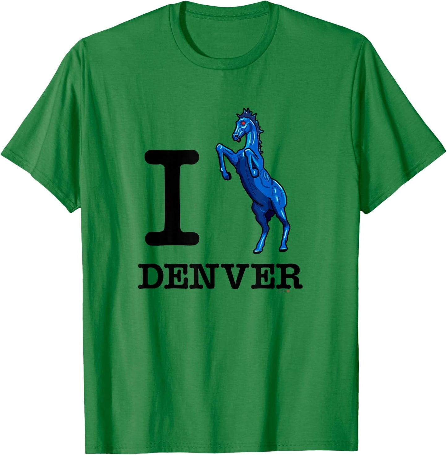 I Love Denver Blucifer Evil Blue Horse Shirt T-Shirt - T-Shirt | Irish Green