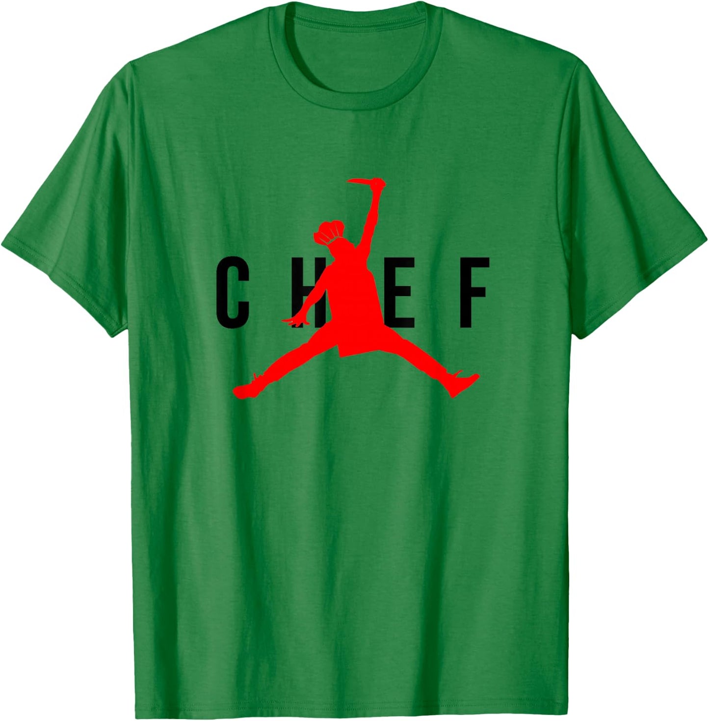 Funny Restaurant Chef - Jumping Chef Knife Logo Food Truck T-Shirt - T-Shirt | Irish Green