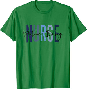 Funny Mother Baby Nurse - Women's Nurse Appreciation Shirt - White - Small - Short Sleeve - U-Neck - Cotton - Machine Wash - All Seasons T-Shirt - T-Shirt | Irish Green