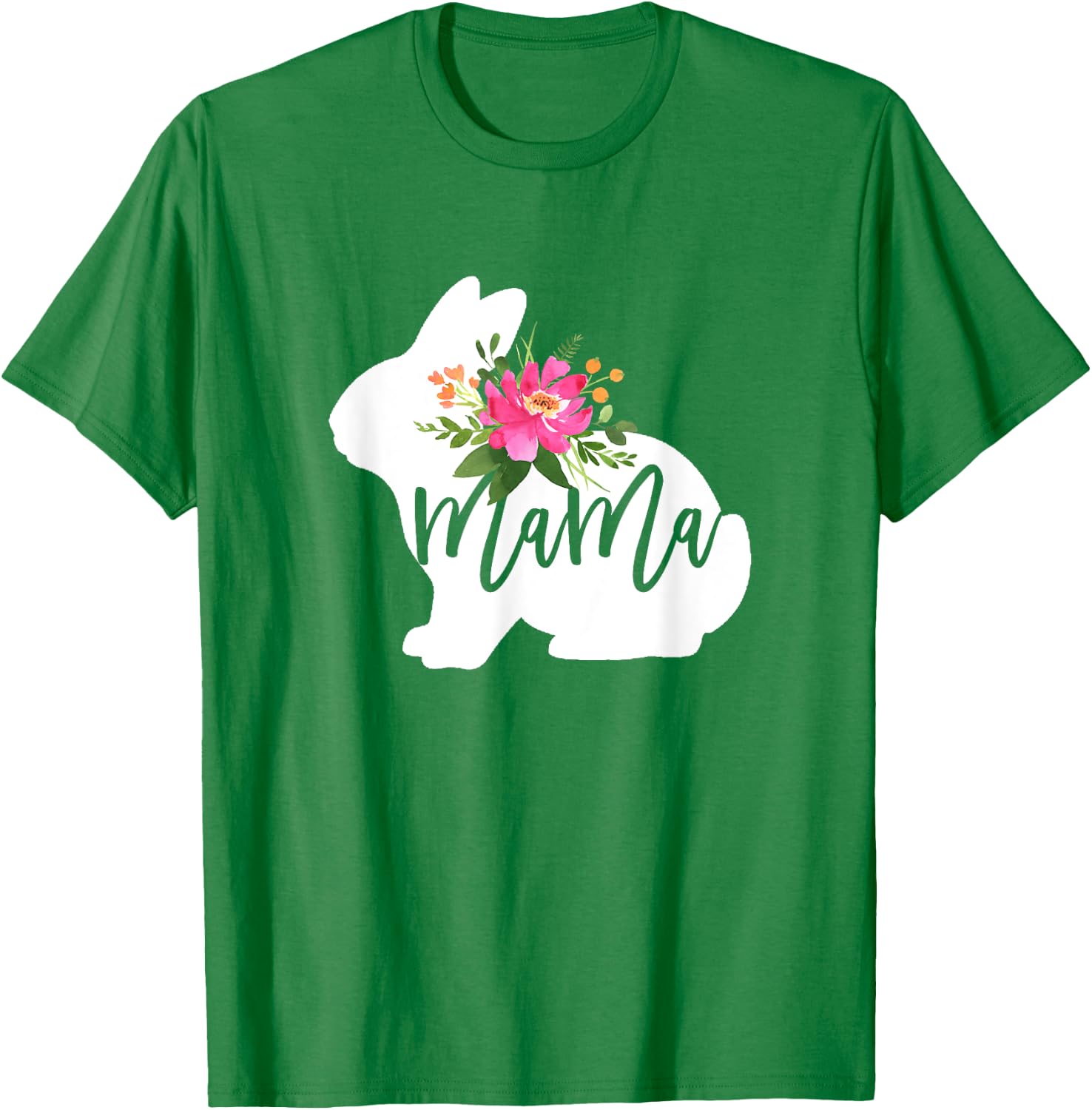 Mama Bunny Floral Mommy Easter Mom Rabbit Lover Woman T-Shirt - T-Shirt | Irish Green