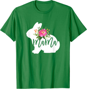 Mama Bunny Floral Mommy Easter Mom Rabbit Lover Woman T-Shirt - T-Shirt | Irish Green