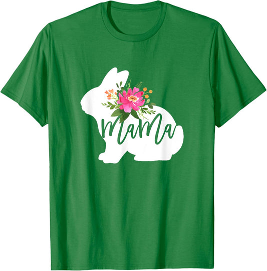 Mama Bunny Floral Mommy Easter Mom Rabbit Lover Woman T-Shirt - T-Shirt | Irish Green